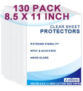 Aegero 130 Pack Clear Sheet Protectors, 8.5 x 11 inch Page Protectors for 3 Ring Binder,Top Loadi...