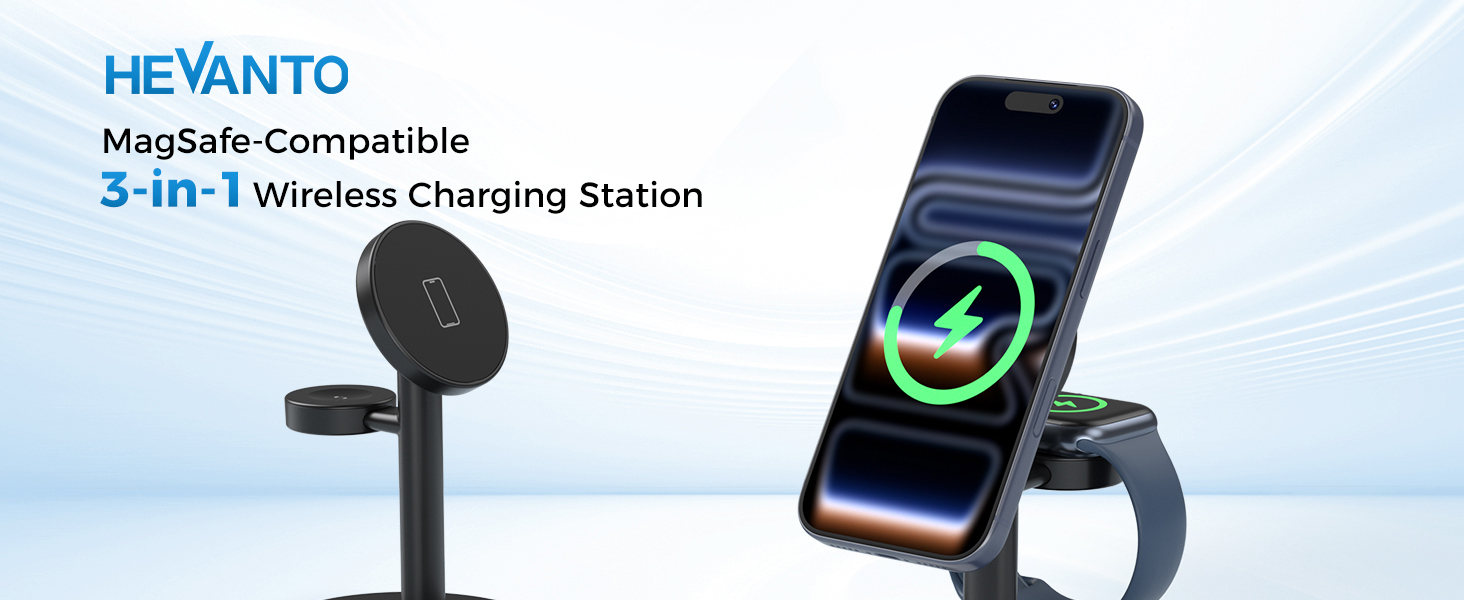 magsafe charger stand 3 in 1 magnetic wireless charging station apple watch iphone 17 16 17e AirPods