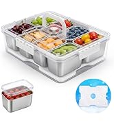 Homelove Snackle Box Container with Ice-Pack, Snack Container Divided Serving Tray with 8-Compart...