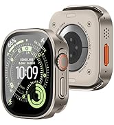 KUVPIUS Ultra-thin Luxury Metal Watch Case, Screen Protector for Apple Watch Ultra 2/3, Built-in ...