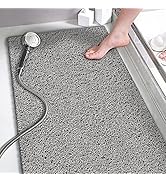 Shower Mats Non Slip Without Suction Cups, 15.7×36 Inch, Bath Mat for Textured Tub Surface, Loofa...