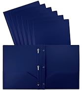 Better Office Products Blue Plastic 2 Pocket Folders with Prongs, Heavyweight, Letter Size Poly F...