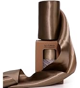 LaRibbons Brown Green Satin Ribbon 4 Inch 10 Yards Double Faced Luxury Mocha Silk Ribbon for Gift...