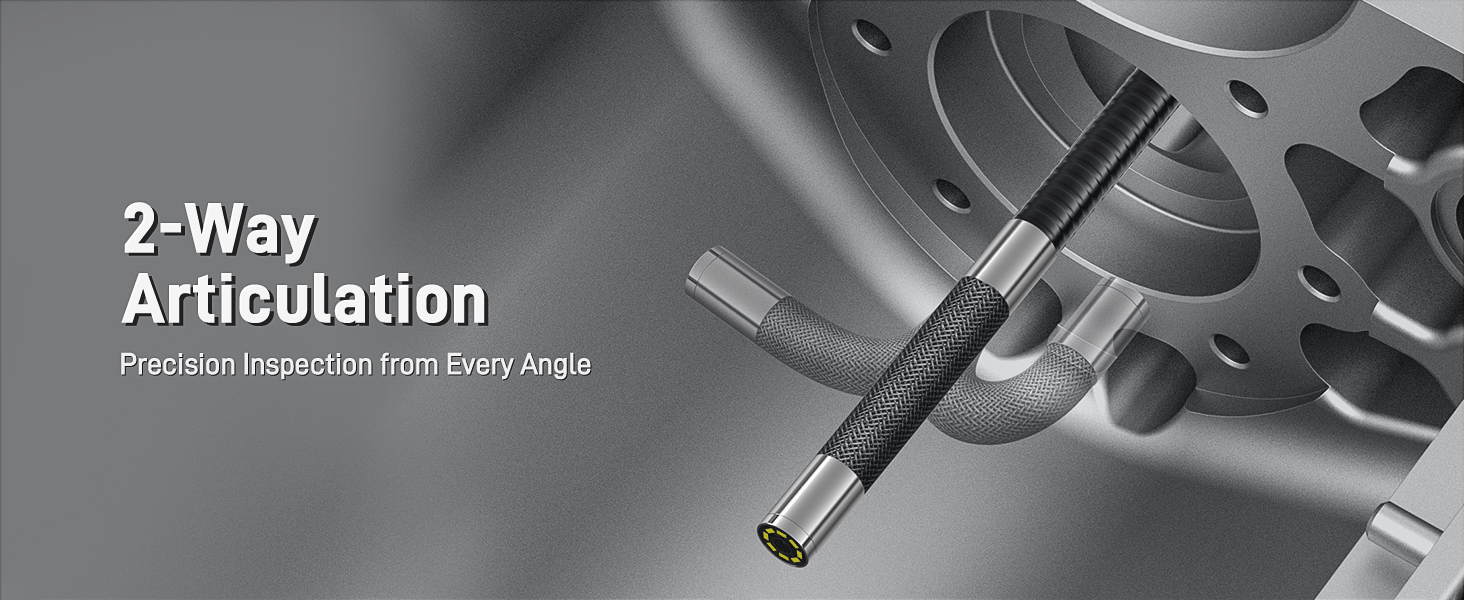 2 way articulating borescope inspection camera with light