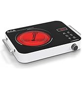 Electric Cooktop 110v, Portable Electric Stove 1800W Electric Infrared Hot Plate, Nafewin Single ...