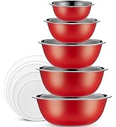 WHYSKO Stainless Steel Mixing Bowls With Lids Set, 5 Sizes Nesting Mixing Bowls for Your Kitchen ...