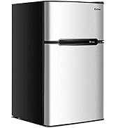 ARLIME Mini Fridge with Freezer, 3.2 Cu. Ft, Compact Refrigerator w/Double Reversible Door, Remov...