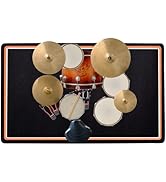 Drum Rug, 4 Ft x 6 Ft Drum Mat Drum Carpet Music Rug with Non-Slip Bottom, Soundproof Electrical ...