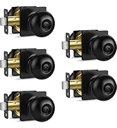 Plustool 5 Pack Privacy Door Knobs Interior, Matte Black Keyless Door Locks for Bedrooms Bathroom...