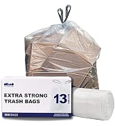 Plasticplace 13 Gallon Trash Bags ¦ 1.0 Mil ¦ Clear Extra Tall Drawstring Garbage Can Liners ¦ 24...