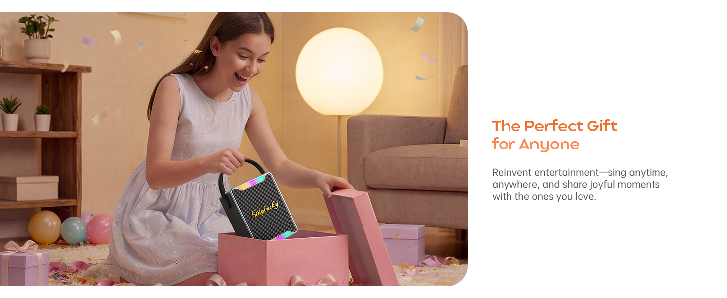 Karaoke Machine for Kids and Adults, Portable Karaoke Machine with 2 Wireless Microphones