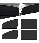 MOXRUQ 4 PCS Window Shades, 100% Block Light Car Window Covers, Front/Rear Side Window Privacy Cu...