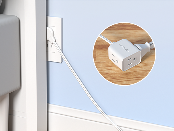 flat wall plug extension cord