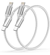 Adiceve Short USB C to Lightning Cable 1FT, 2-Pack MFi Certified Short USBC to Lightning Cable Fa...