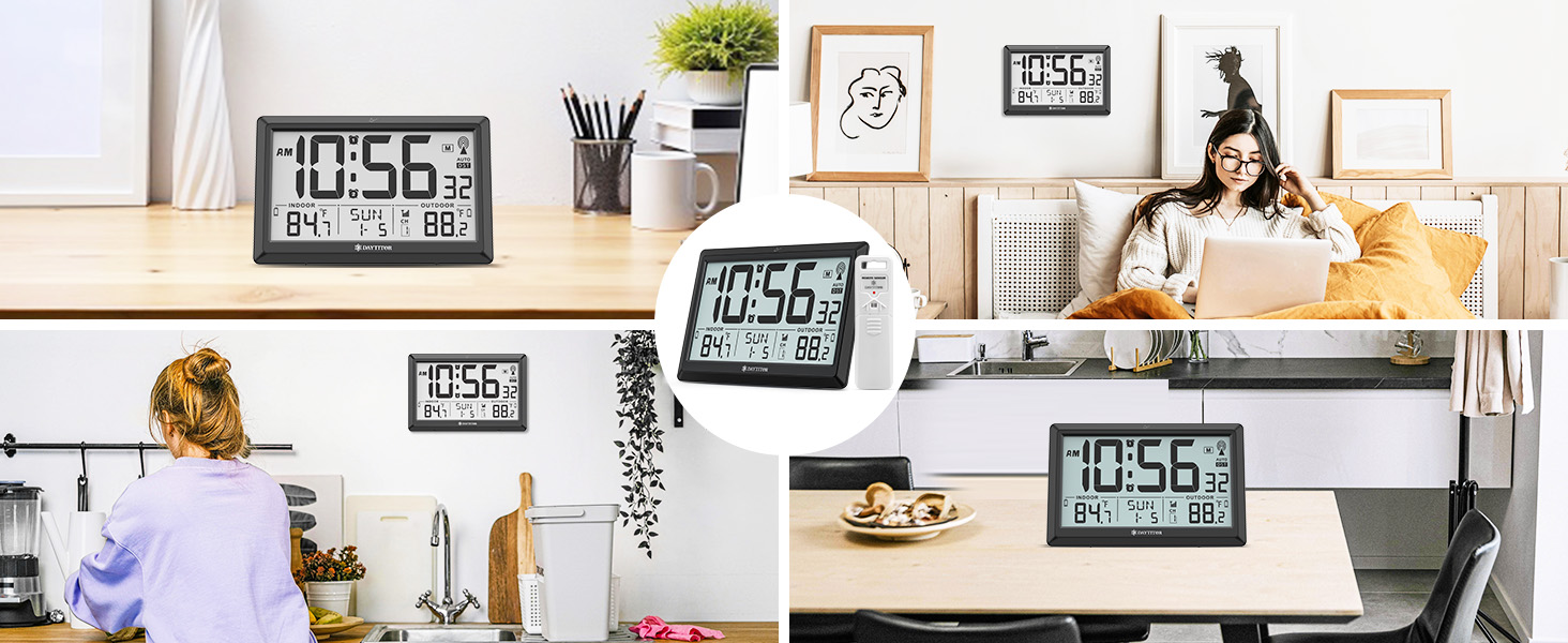 big digital clock large display battery operated