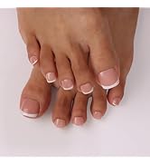 Makartt Press on Toenails: Short Nude French Toenail Kit with Glue, 24PCS Natural Fit for Women, ...