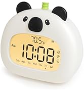 BANDIANCY Panda Sleep Trainer Alarm Clock for Kids, LCD Night Light Dimming, USB Rechargeable, 3 ...