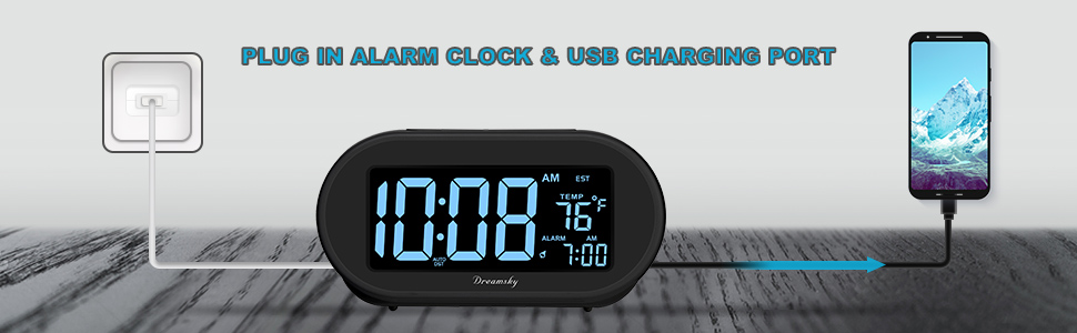 plug in clock with USB port