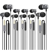 MORMOQUE EP05 Wired Earbuds 5 Pack,3.5 mm Jack Noise Isolating Earphones,in-Ear Headphones with M...