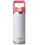 YETI Rambler 18 oz Bottle, Vacuum Insulated, Stainless Steel with Color Matching Straw Cap, Mist/...