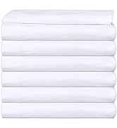 GOLD TEXTILES 6 Queen XL Bulk Flat Sheet (90 x115) Inches White T-200 Percale Hotel Linen Polycot...