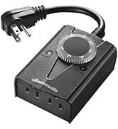 DEWENWILS Outdoor Light Timer Waterproof, Plug in Timer Switch, Electrical Outlets for Christmas ...