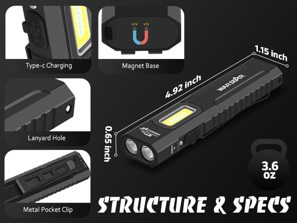 rechargeable edc flashlight