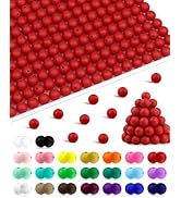 180PCS FIVEIZERO Small Silicone Beads, 9mm Silicone Beads Focal Beads Rubber Round Beads Scarlet ...
