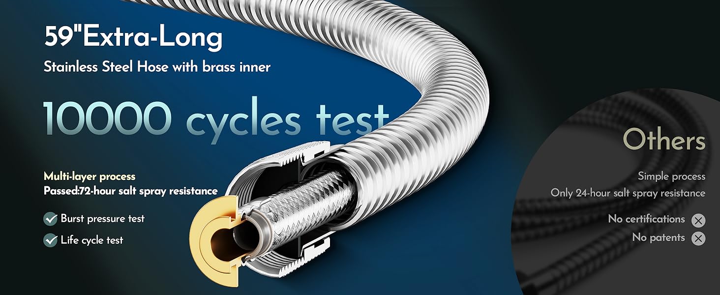 Magnetic Shower heads with handheld Spray combo Showerhead Chrome stainless steel hose