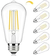 Brightever Edison Light Bulbs 60W Equivalent, Dimmable LED Light Bulbs, 7W, 850LM, Vintage E26 LE...