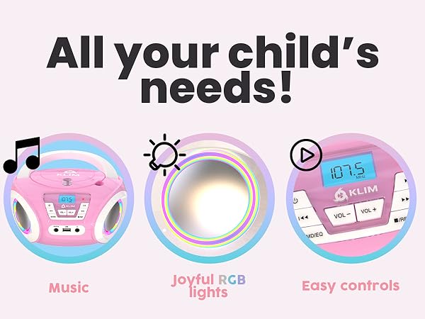 KLIM Candy Kids CD Player for Children