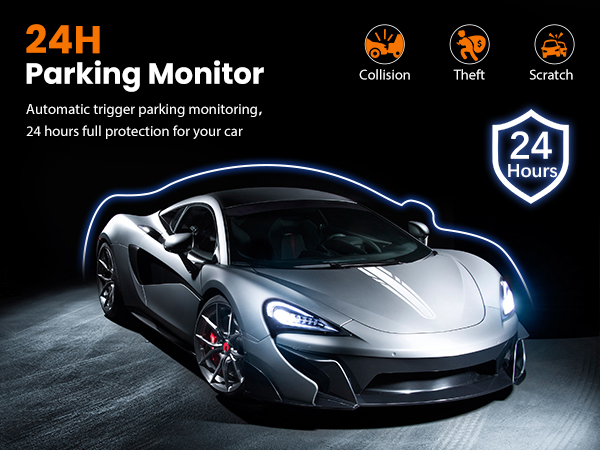 Car dash cam with 24hr parking mote