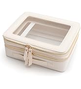 Aveniee Clear Makeup Bags, Double Layer Cosmetic Bags with a Separate Brush Compartment, Travel T...