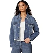 Essentials Women's Low Stretch Relaxed-Fit Cropped Denim Jacket