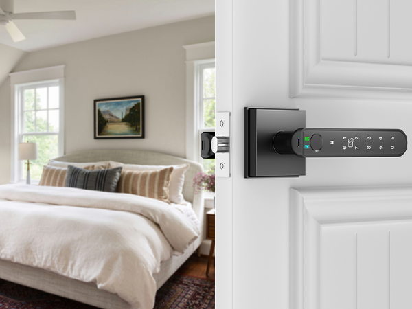 door locks for bedroom keypad square black