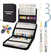 AnyMark 48 Colors Acrylic Paint Markers, Dual Tip with Dot Tip and Fine Tip Premium Acrylic Paint...