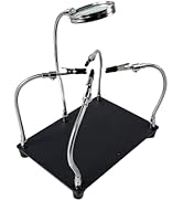 Kaisiking Helping Hands Soldering Station with Magnifying Glass, PCB Holder 4 Flexible Arms Magni...