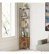 SUNMORY 5 Tier Corner Cabinet, 65.4" Tall Corner Shelf with Storage, Display Shelf Corner Shelves...