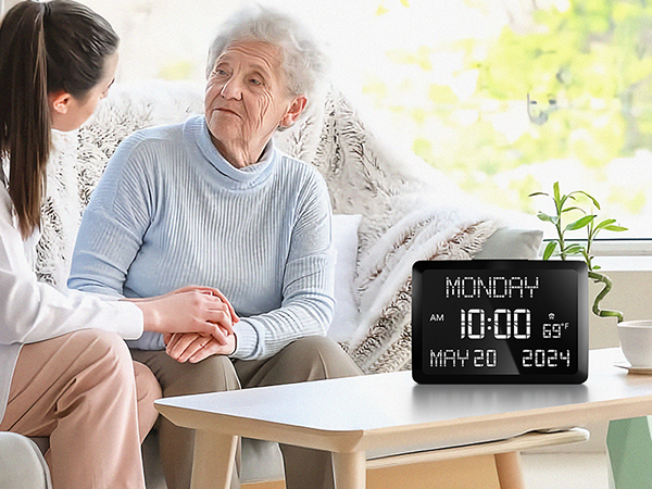 digital clock with date and day of week