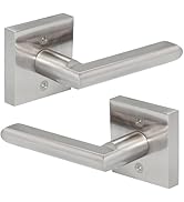 HOSOM Dummy Door Handles, Heavy Duty Decorative Single Side Non-Turning Square Lever Set for Clos...