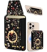 Shorogyt Compatible with Magsafe Wallet Magnetic Card Holder - Cute Phone Wallets with Ring Stand...