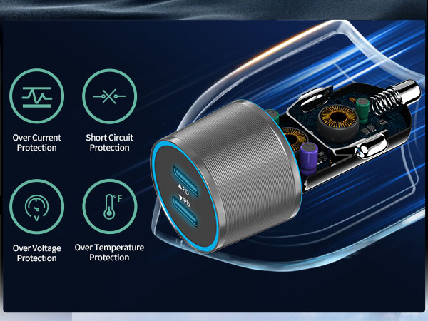 40W Type C Car charging fast charging pixel 9 and galaxy S25 plus phone on the car 