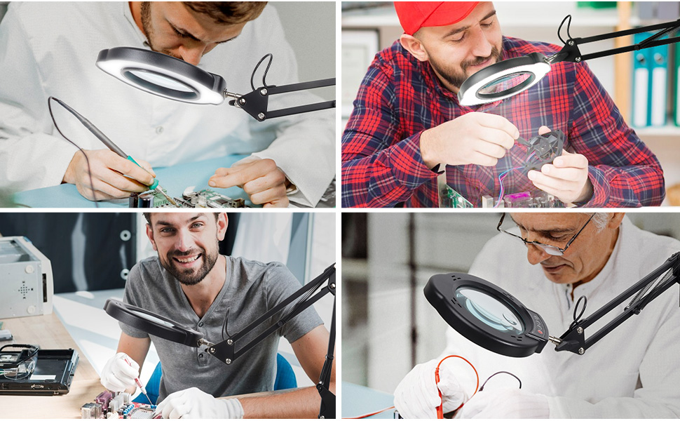 magnifying work light