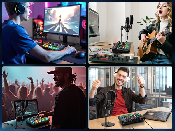 audio mixer for streaming gaming mixer gaming voice changer podcast microphone