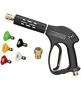 M MINGLE Short High Pressure Washer Gun, 5000 PSI, Replacement for Hot and Cold Water, M22 Fittin...