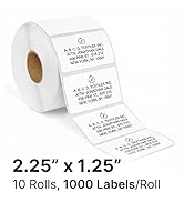Spartan Industrial - 2.25" X 1.25" Direct Thermal Labels (10 Rolls, 1000/Roll) Perforated Barcode...