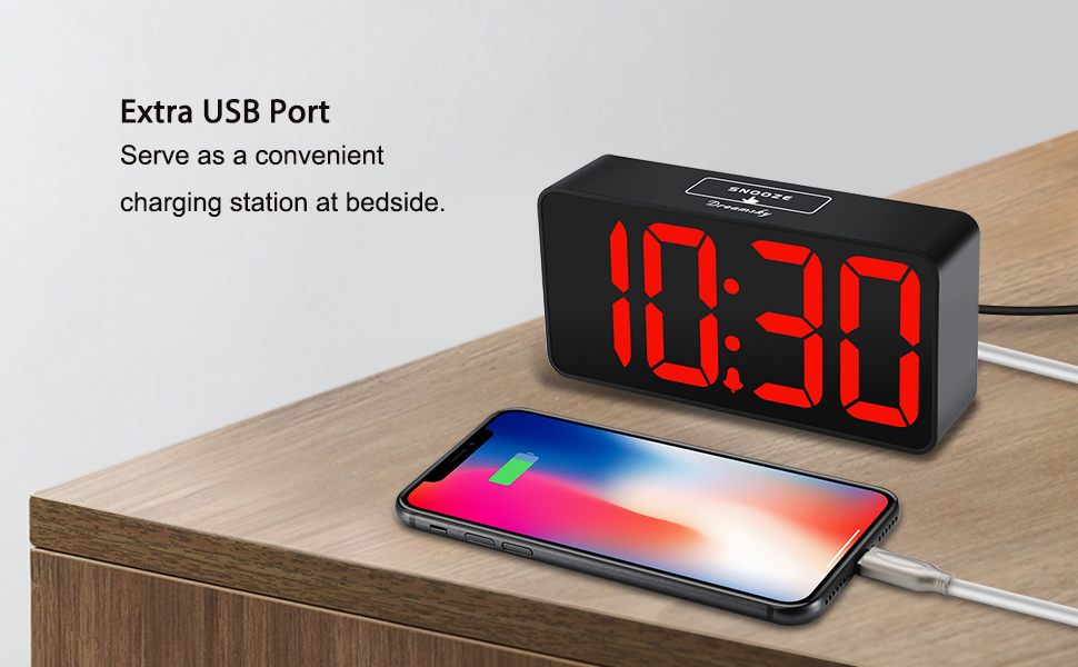 alarm clock with usb charging port