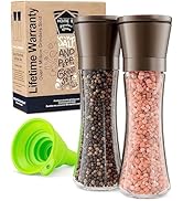 HOME EC Original Gun Metal Black Salt and Pepper Grinder Set - Adjustable GM Black Salt Grinder &amp;...