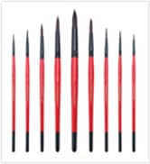 Transon Round Paint Brush Set 9pcs Synthetic Sable Hair