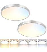2-Pack 36W Dimmable LED Ceiling Light Fixture, 13 inch 3600lm Super Bright Modern Flush Mount Lig...